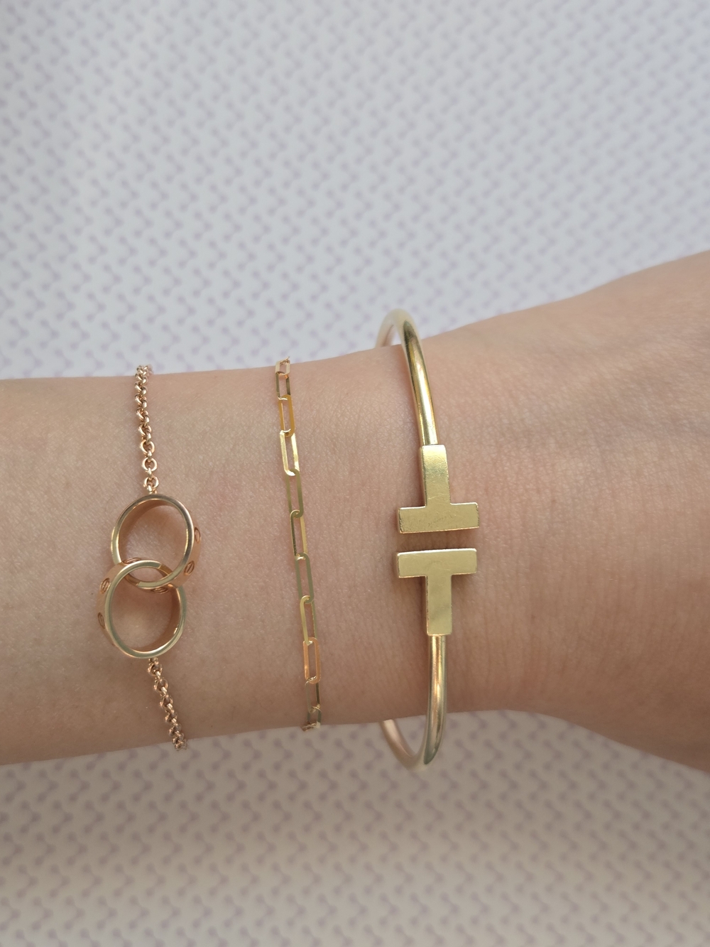 CARTIER LOVE bracelet, on chain